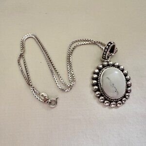 Sterling Silver Howlite Pendant Necklace
